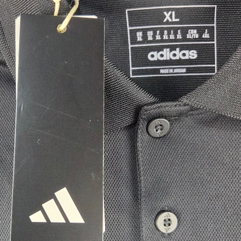 Adidas A430 SLD Pique Golf Polo Shirt Mens XL Black Short Sleeve New IB7337